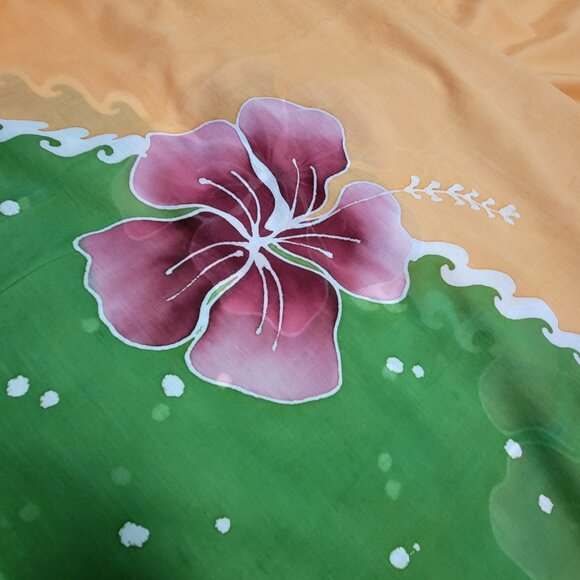 Cover Up Handpainted Cotton Batik Coverups Strapless Wrap Dress Home Accent - Picture 3 of 7